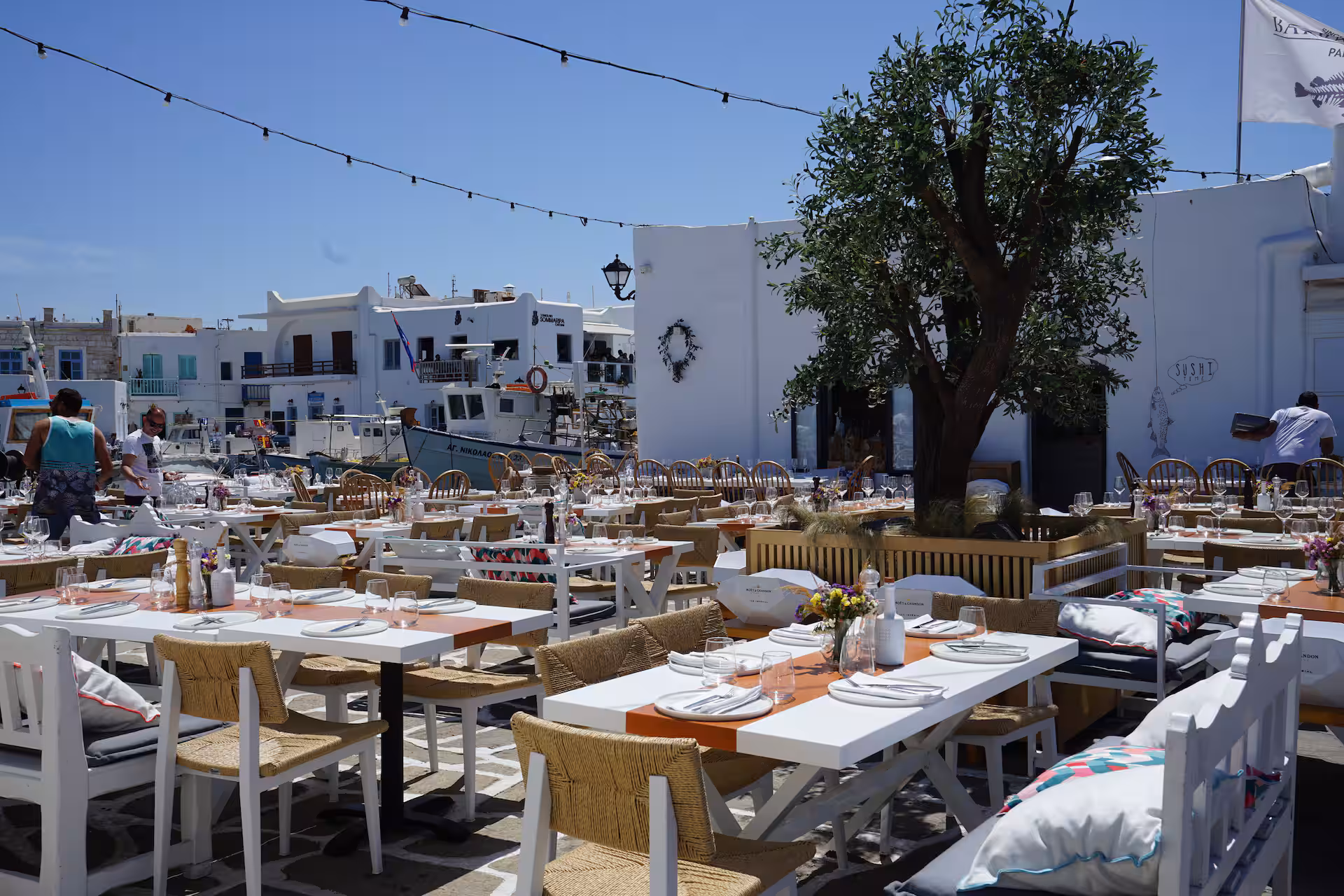 South Paros — piso livadi traditional harbor and seaside dining